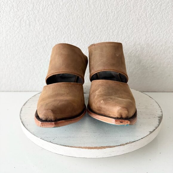 Lane PLAIN JANE Brown Slingback Mule Womens Cowboy Boots 11 Western Cowgirl - Picture 5 of 11